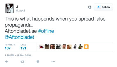 Hot mot Aftonbladet på Twitter